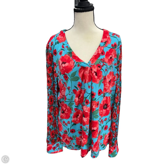 Top Long Sleeve By Isaac Mizrahi Live Qvc In Red, Size: L