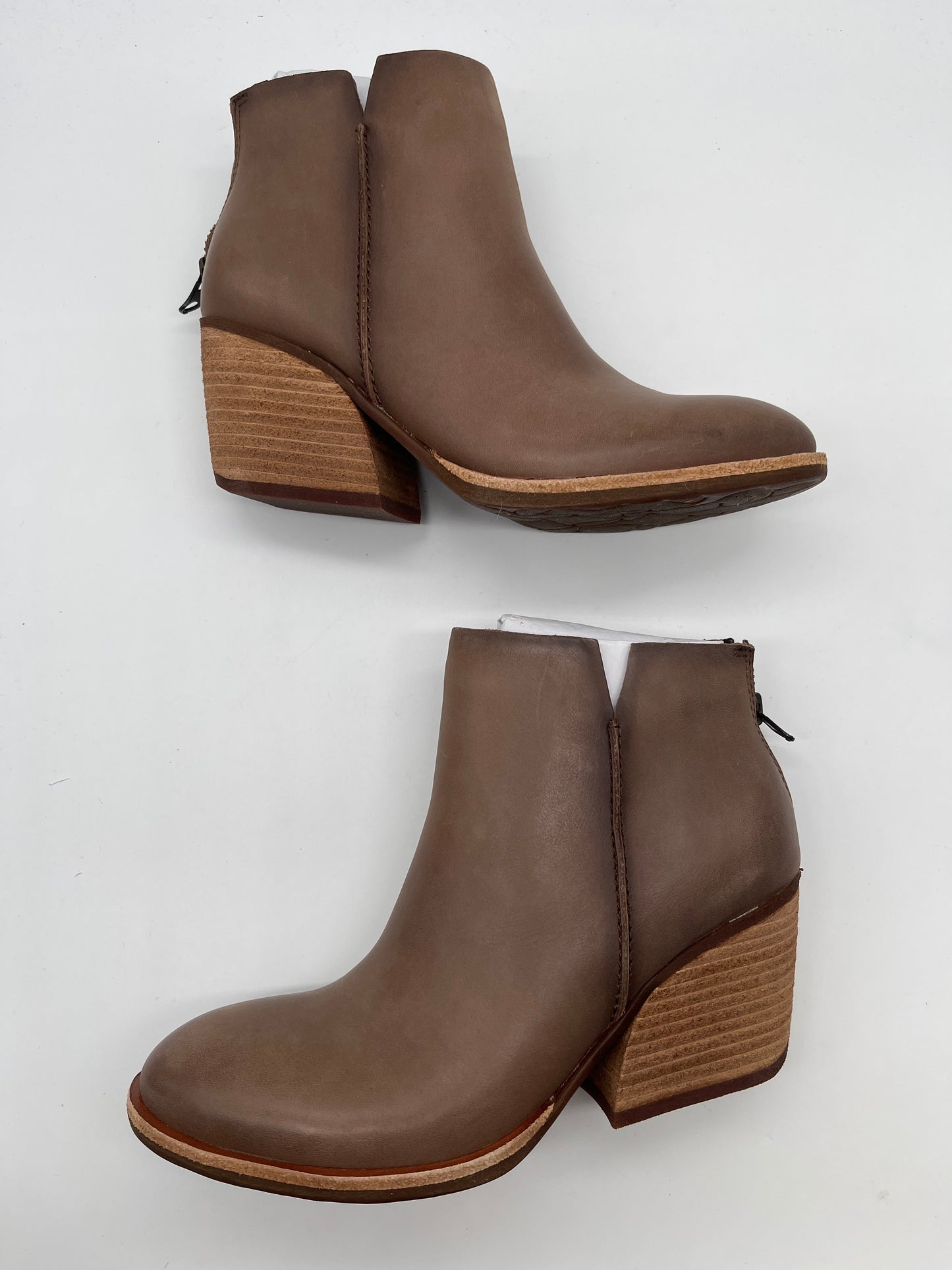Brown Boots Ankle Heels Kork Ease, Size 6.5