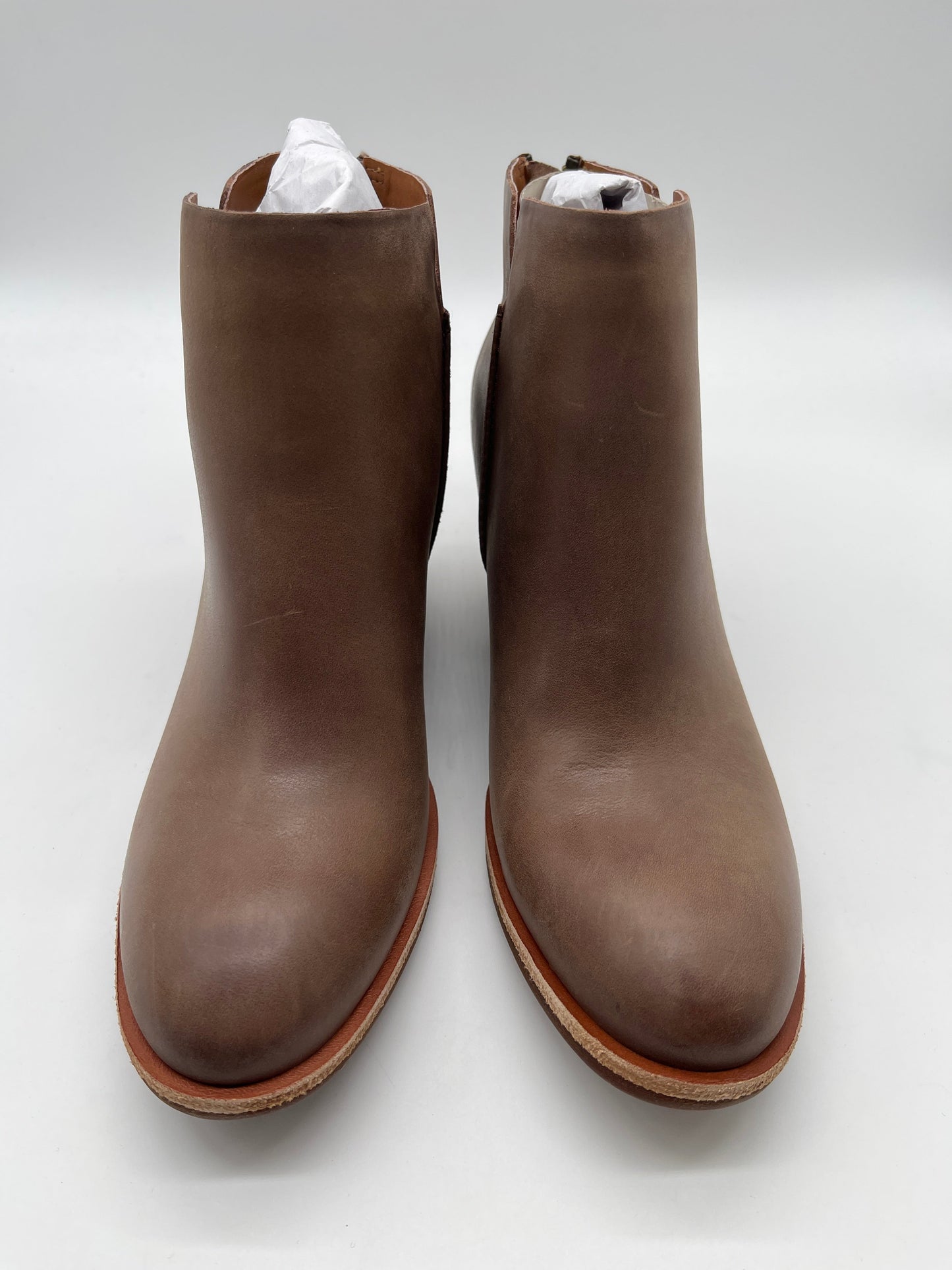 Brown Boots Ankle Heels Kork Ease, Size 6.5