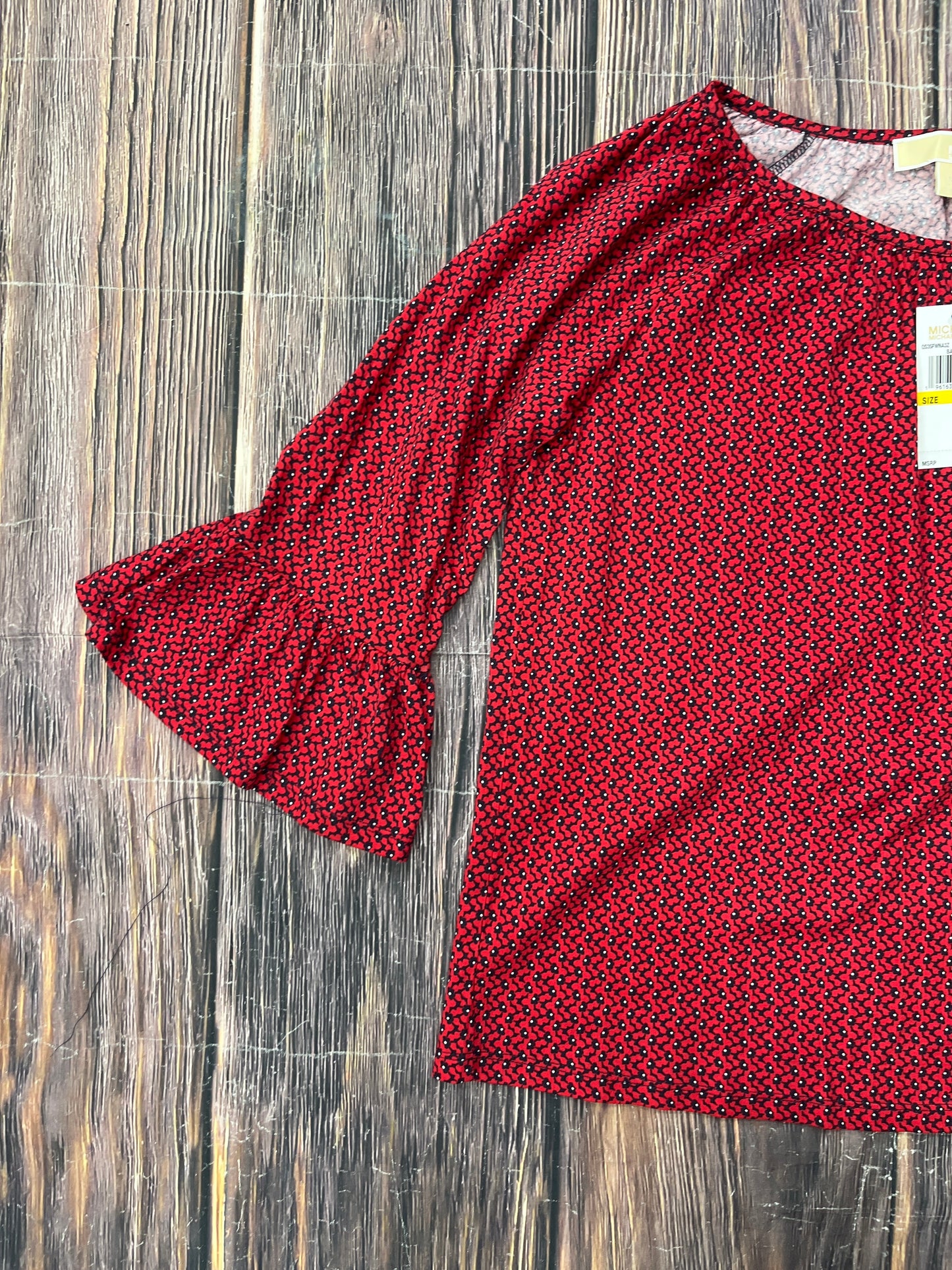 Top Long Sleeve By Michael Kors In Red, Size: M