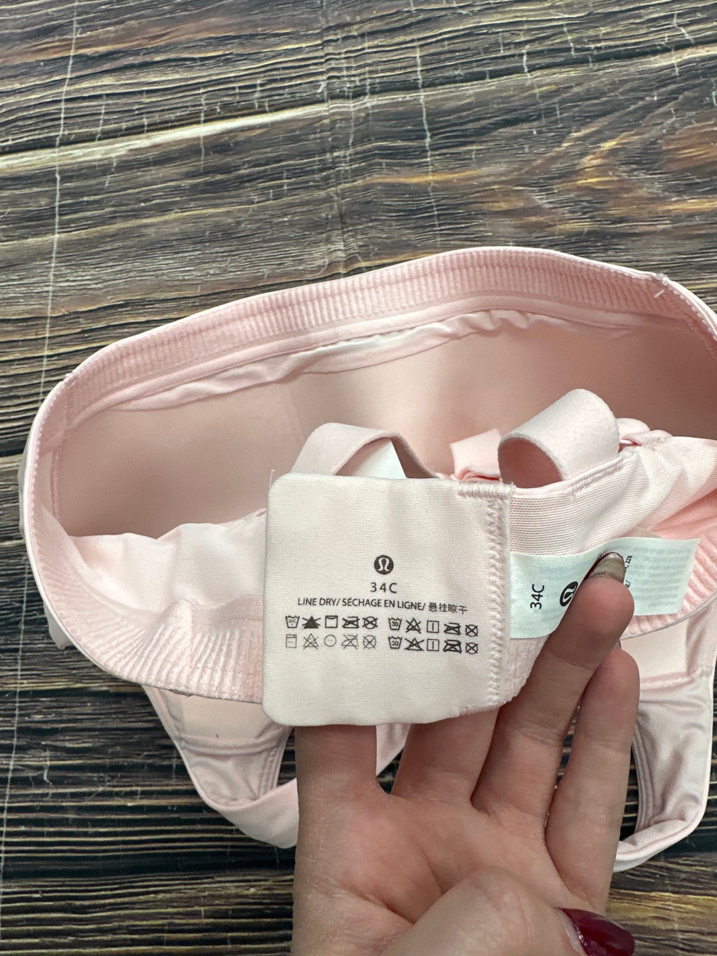 Athletic Bra By Lululemon In Pink, Size: L