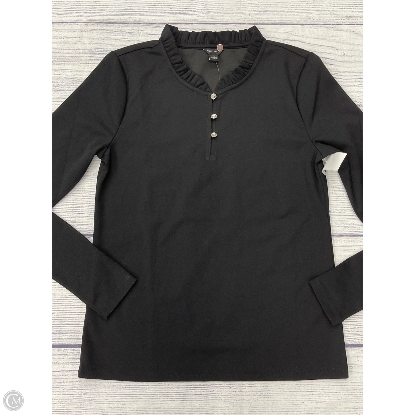 Top Long Sleeve By Ann Taylor In Black, Size: Xs