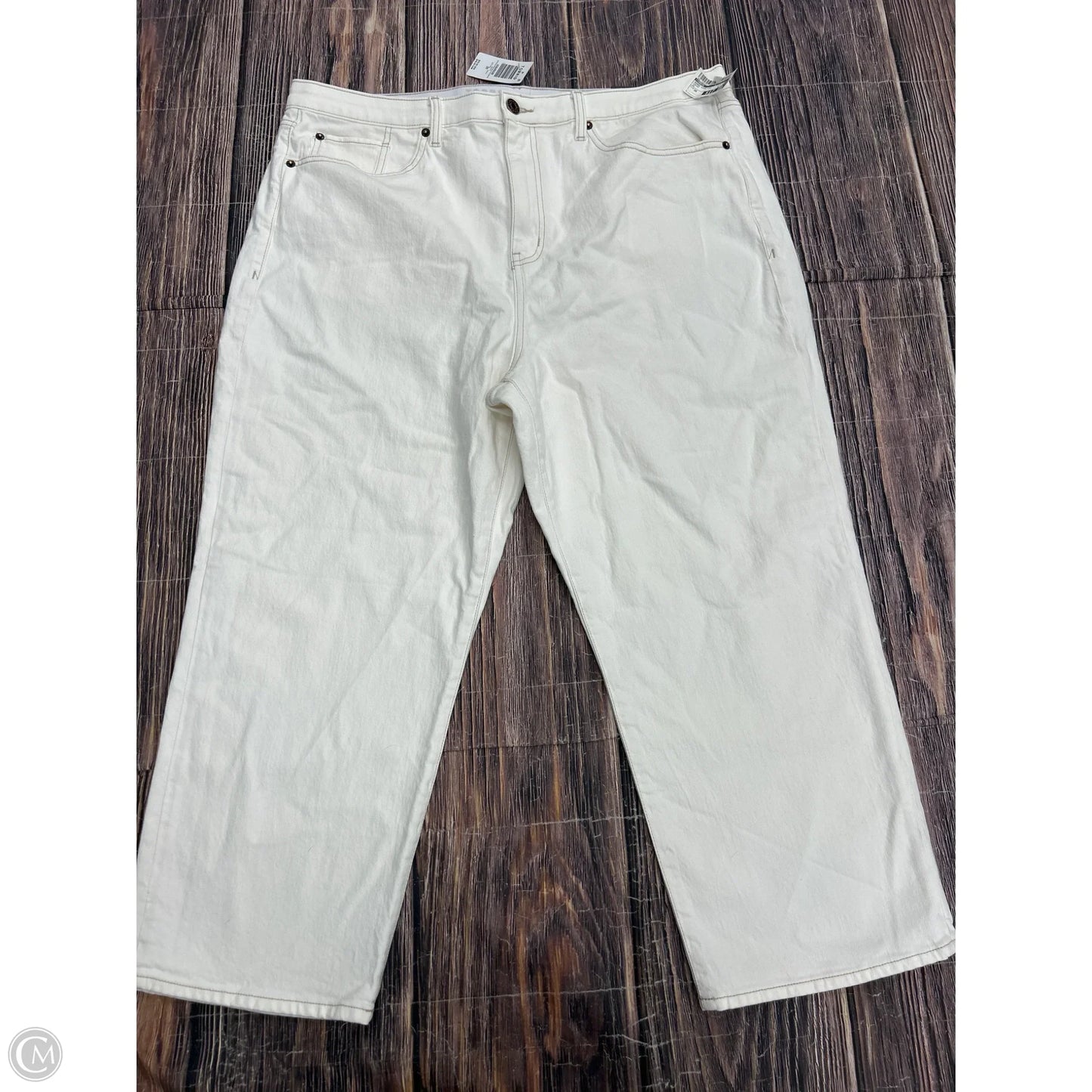 Jeans Wide Leg By Torrid In Cream, Size: 20