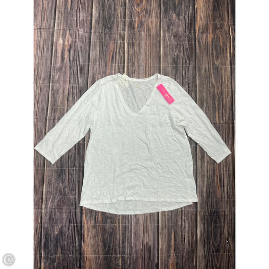 Top 3/4 Sleeve Designer By Lilly Pulitzer In White, Size: Xl