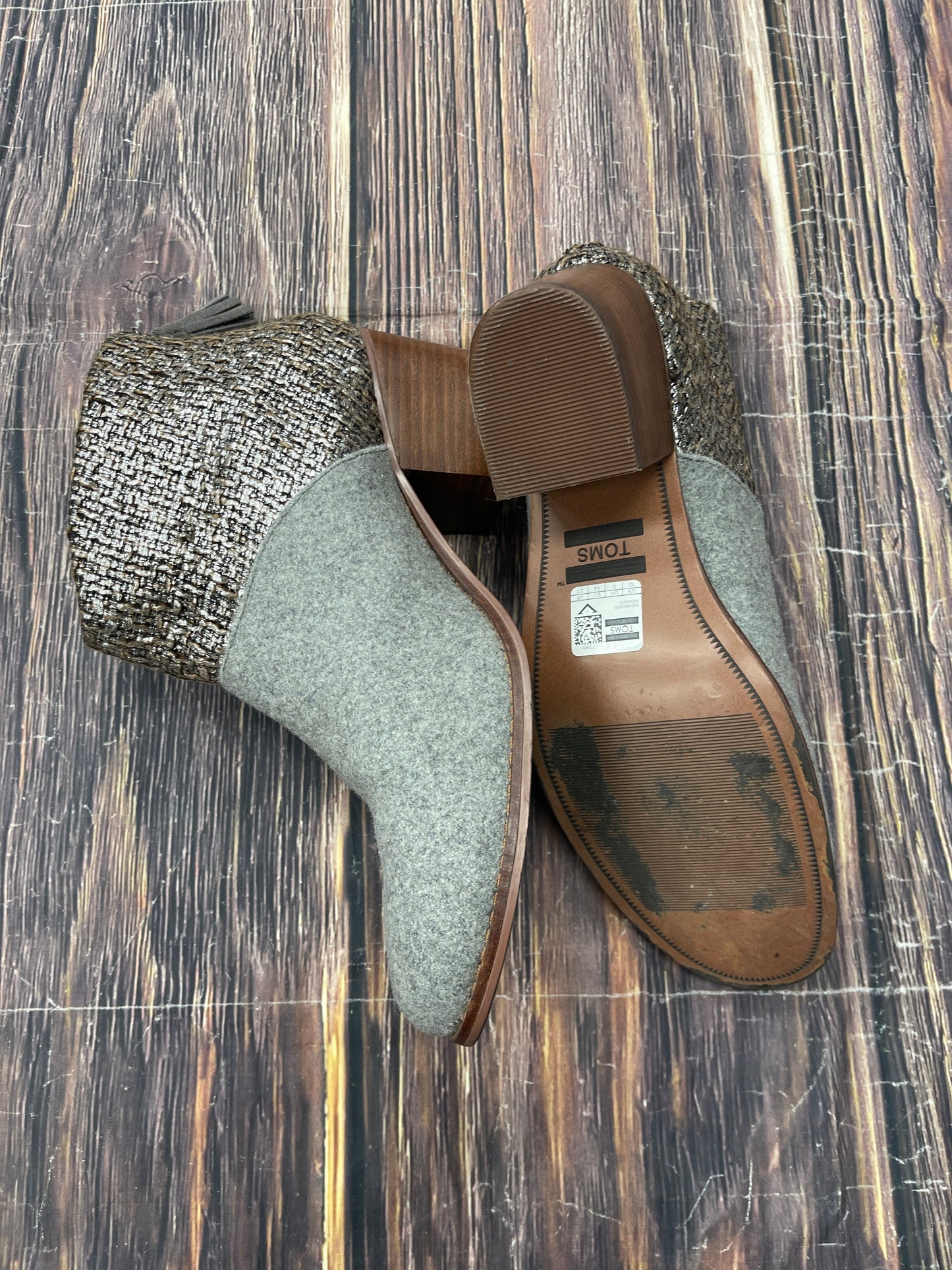 Boots Ankle Heels By Toms In Grey, Size: 10