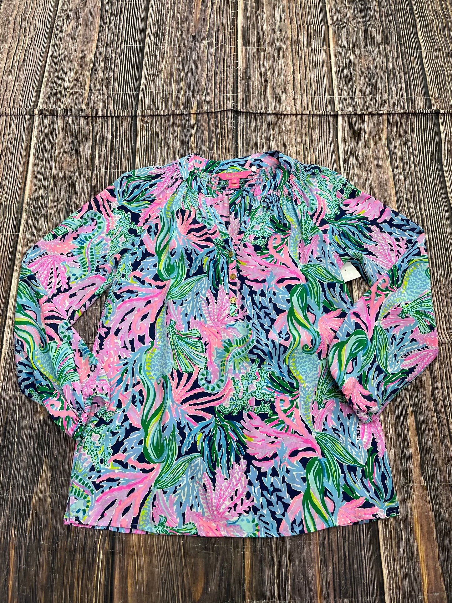 Blouse 3/4 Sleeve By Lilly Pulitzer  Size: Xxs