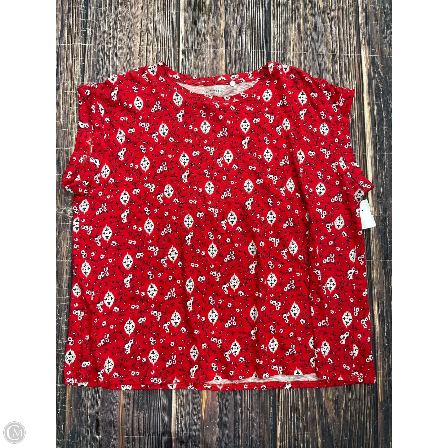 Top Short Sleeve By Lane Bryant In Red, Size: 1x