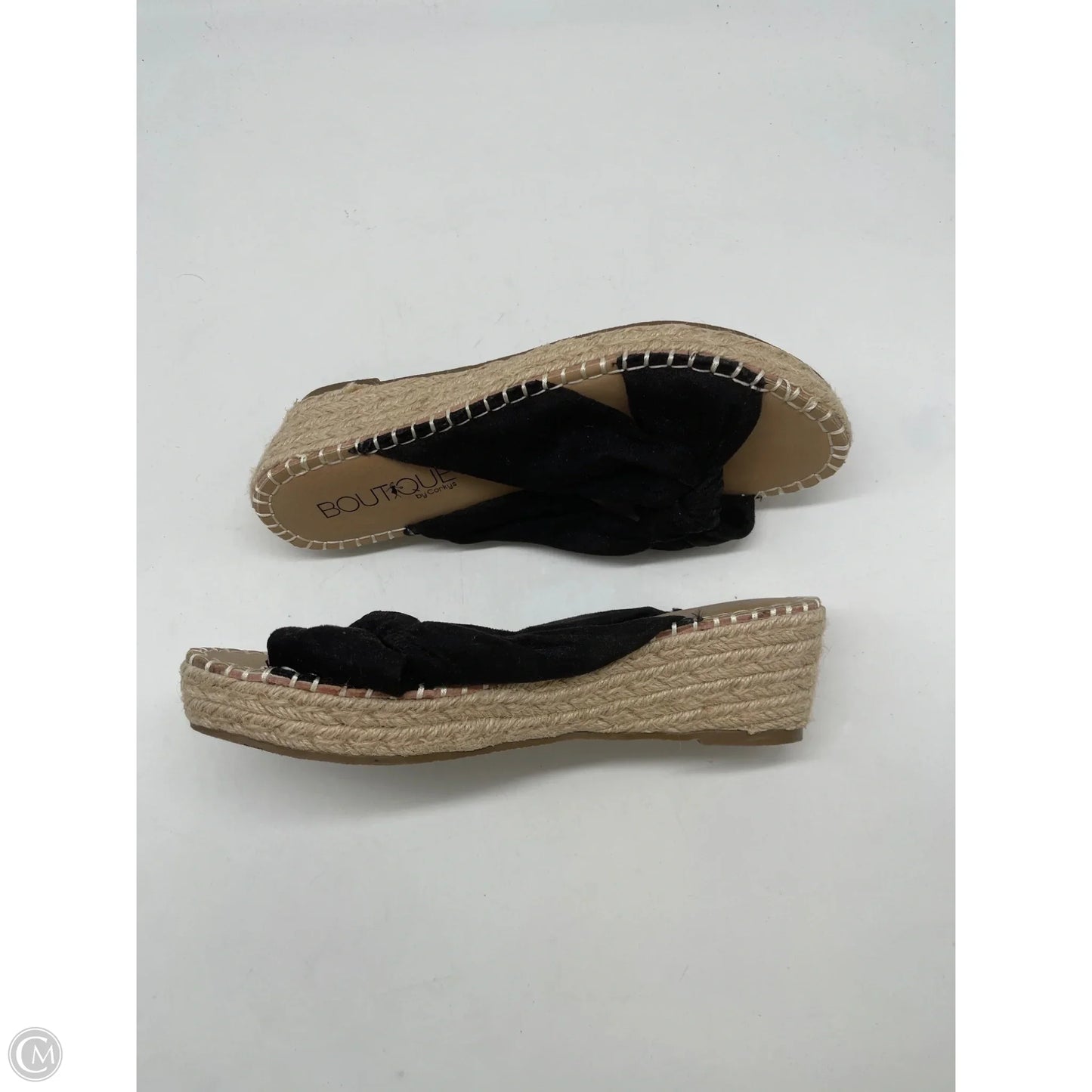 Sandals Heels Wedge By Corkys In Black, Size: 9
