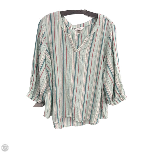 Top 3/4 Sleeve By Cj Banks In Blue, Size: 2x