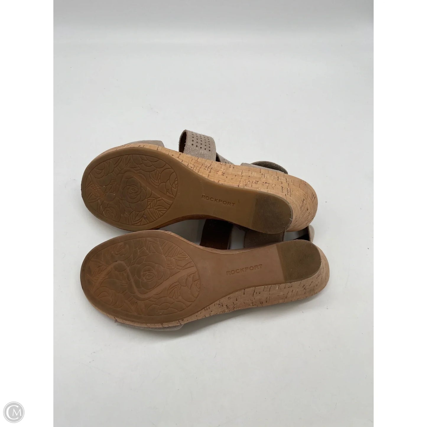 Sandals Heels Wedge By Cobb Hill In Taupe, Size: 8