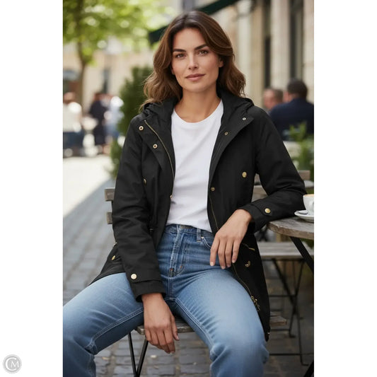 Jacket Windbreaker By Michael By Michael Kors In Black, Size: L