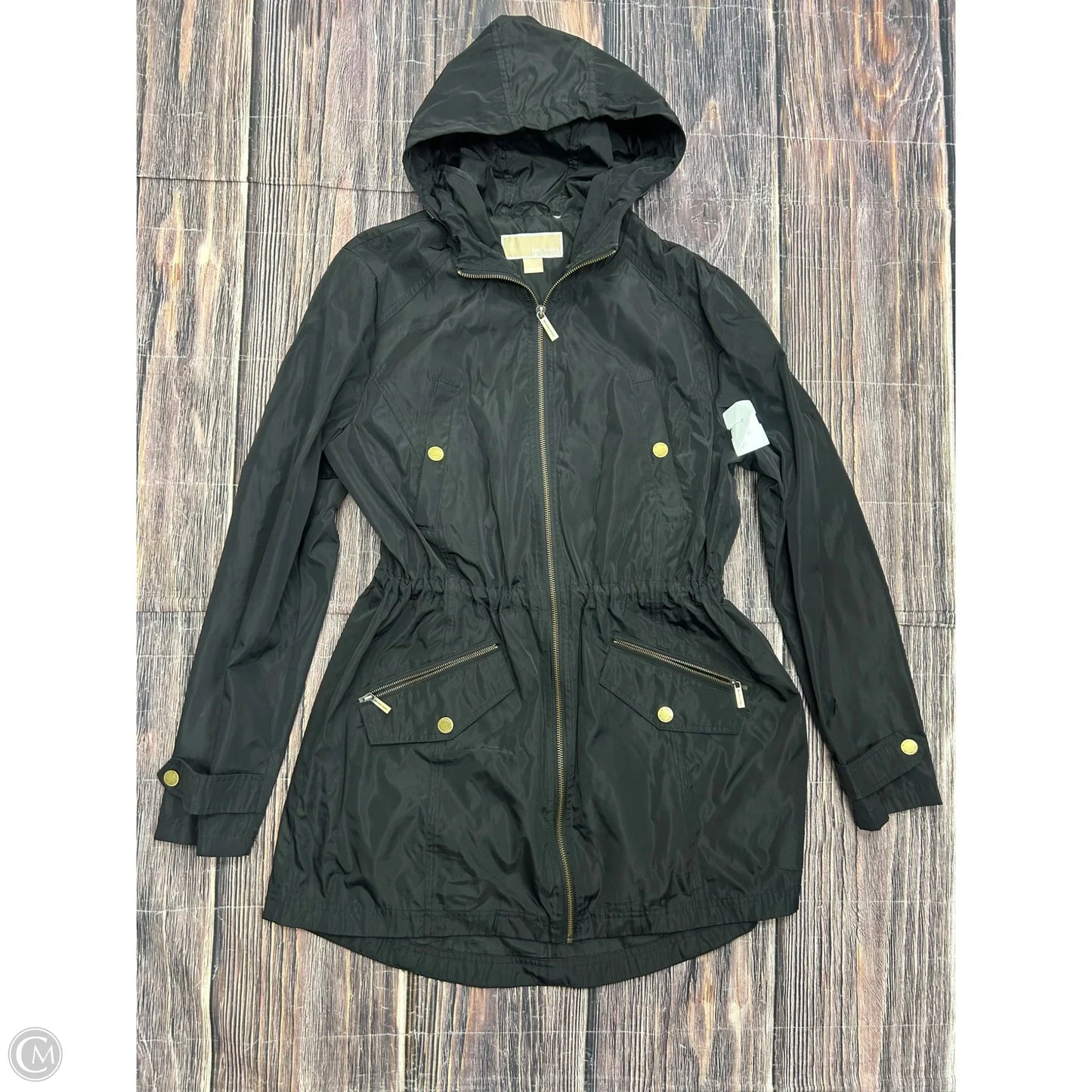 Jacket Windbreaker By Michael By Michael Kors In Black, Size: L