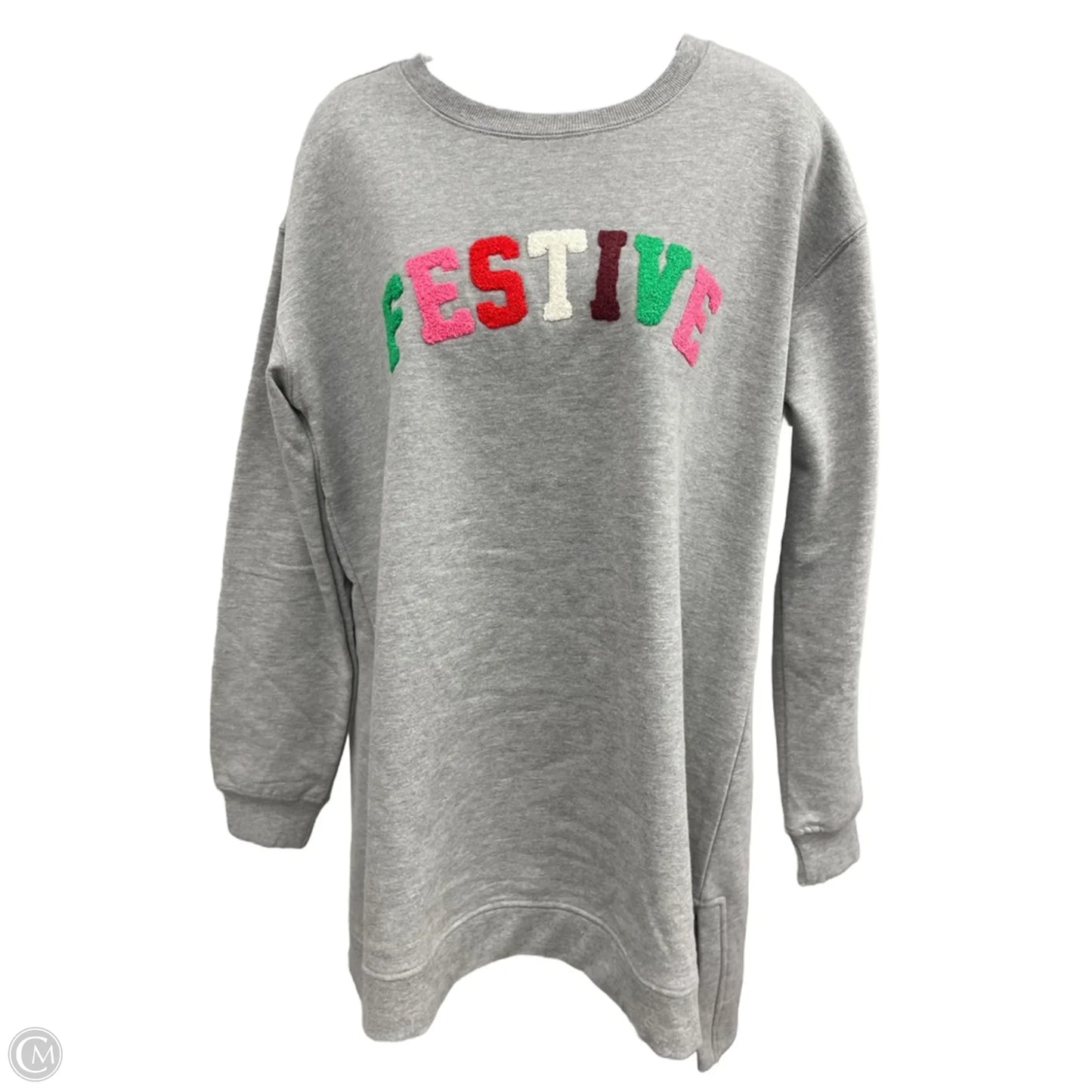 Sweatshirt Crewneck By Lane Bryant In Grey, Size: L