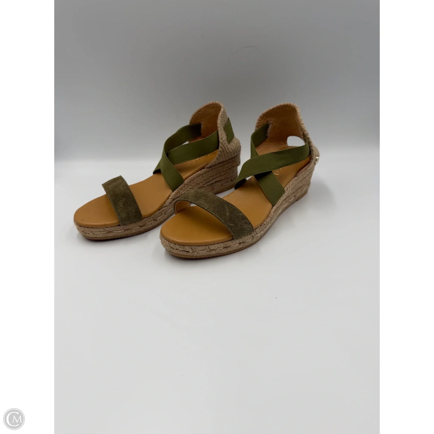 Sandals Heels Wedge By Clothes Mentor In Green, Size: 5