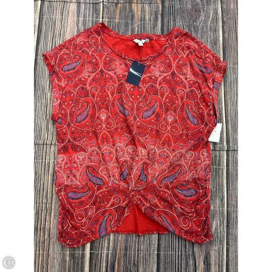 Top Short Sleeve By Lucky Brand In Red, Size: L