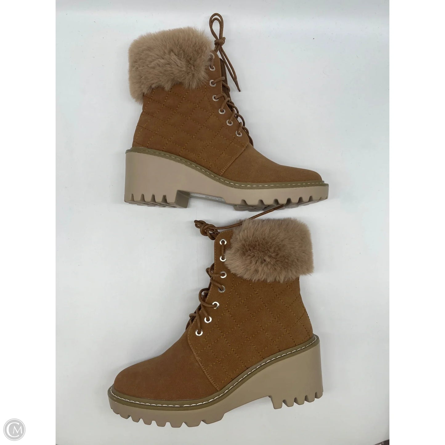 Boots Ankle Heels By Nicole Miller In Tan, Size: 7.5