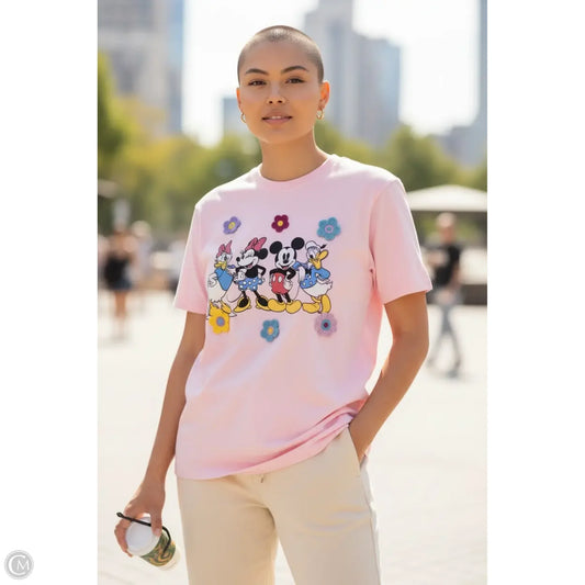 Top Short Sleeve By Disney In Pink, Size: 1x