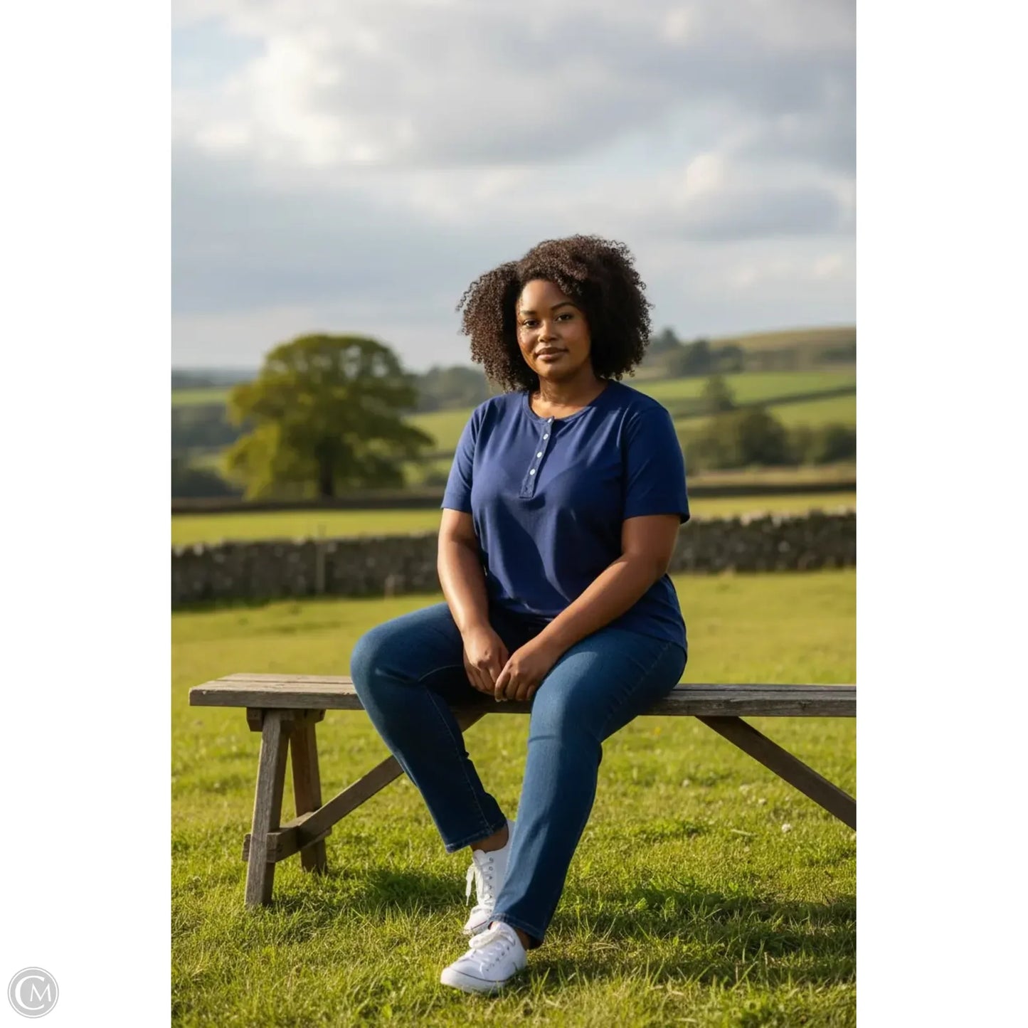 Top Short Sleeve By Andree By Unit In Blue, Size: 2x