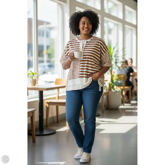 Top Short Sleeve By Three Bird Nest In Yellow, Size: L