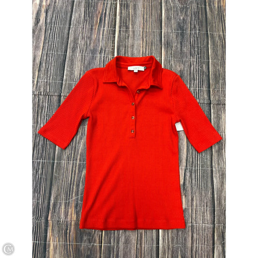 Top Short Sleeve By Loft In Orange, Size: M