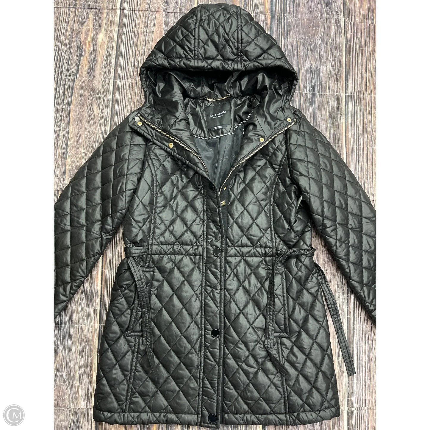 Jacket Designer By Kate Spade In Black, Size: S