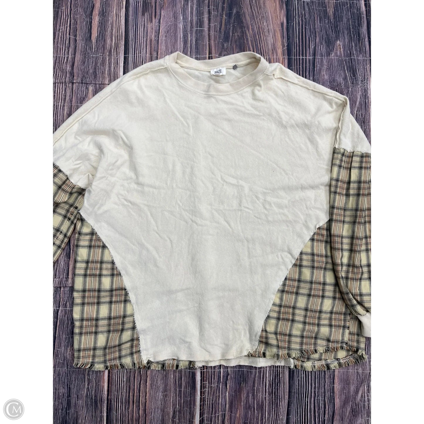 Top Long Sleeve By Bke In Tan, Size: L