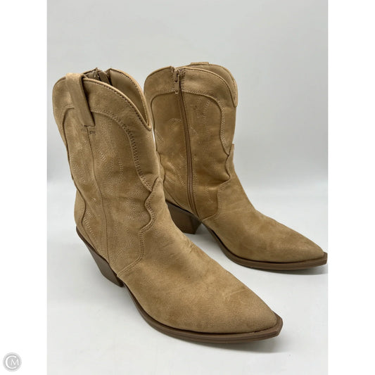 Boots Mid-calf Heels By Universal Thread In Tan, Size: 8.5