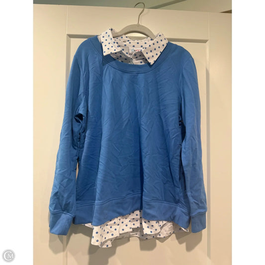 Top Long Sleeve By D&co. In Blue, Size: Mp