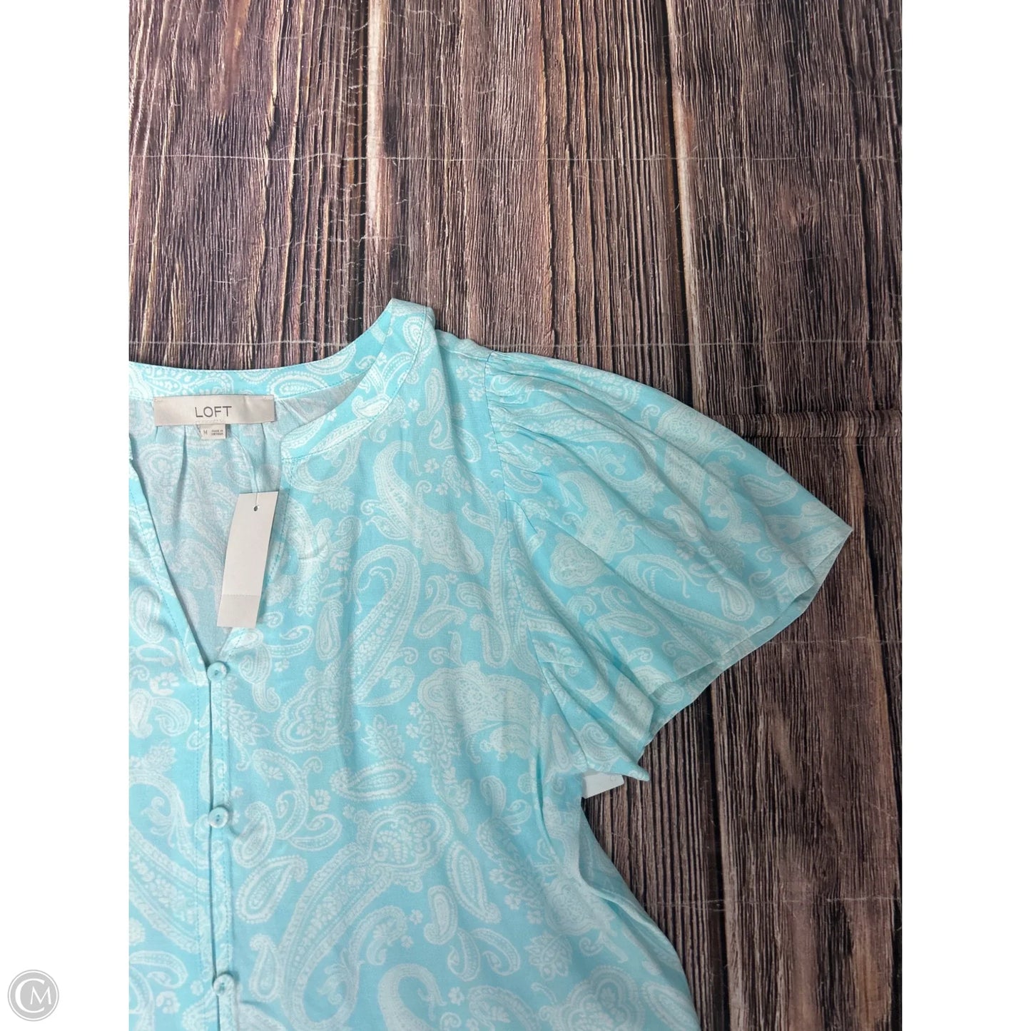Top Short Sleeve By Loft In Blue, Size: M