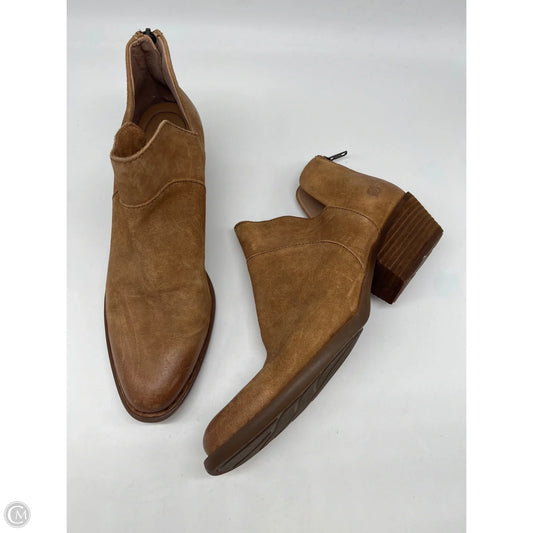 Boots Ankle Heels By Born In Brown, Size: 11