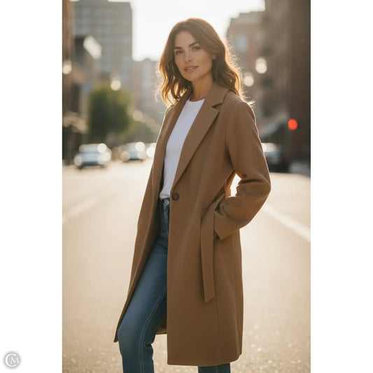 Coat Wool By A New Day In Brown, Size: M