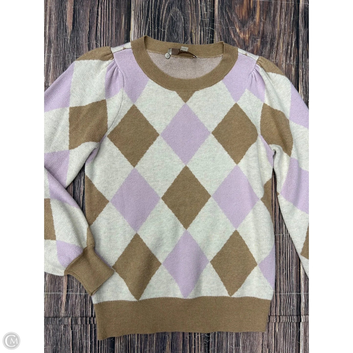 Sweater By Loft In Checkered Pattern, Size: Xs