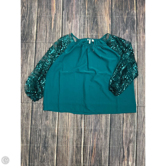 Top Long Sleeve By Cato In Green, Size: L