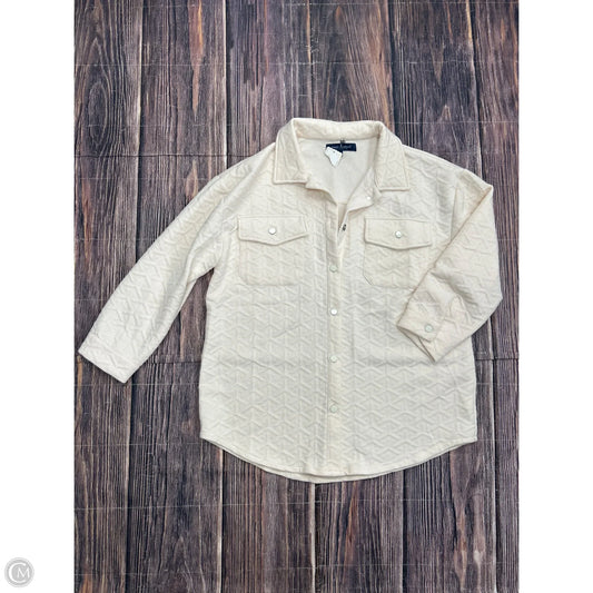 Jacket Shirt By Simply Southern In Cream, Size: L