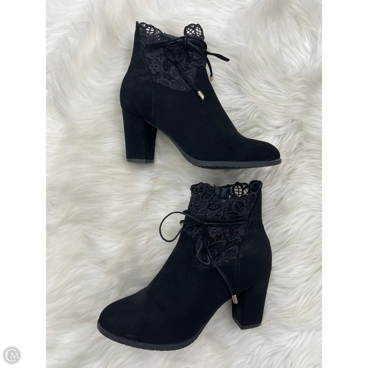 Boots Ankle Heels By Venus In Black, Size: 10