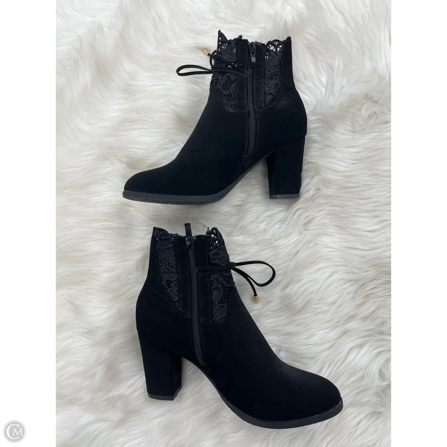 Boots Ankle Heels By Venus In Black, Size: 10