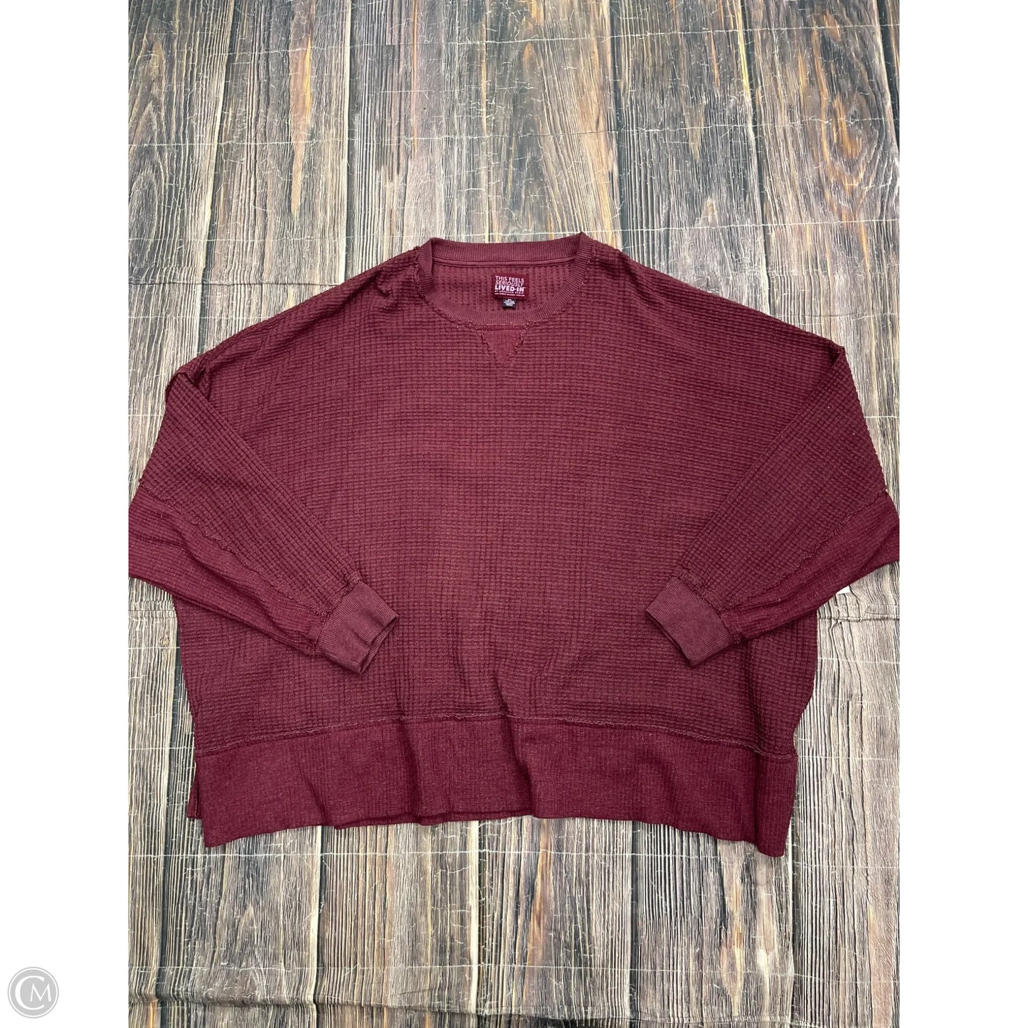Top Long Sleeve By American Eagle In Red, Size: 1x