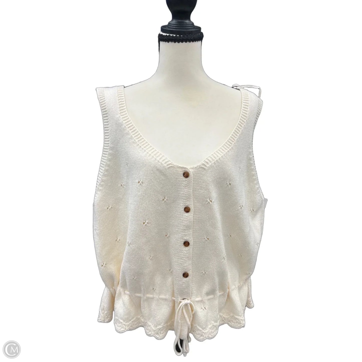 Tank Top By Clothes Mentor In Cream, Size: 3x