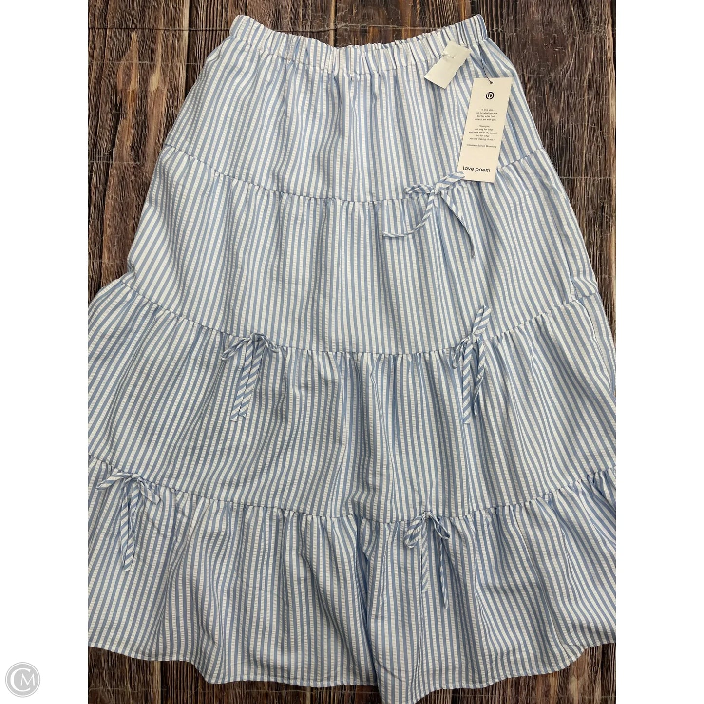 Skirt Maxi By Love Poem In Blue & White, Size: M