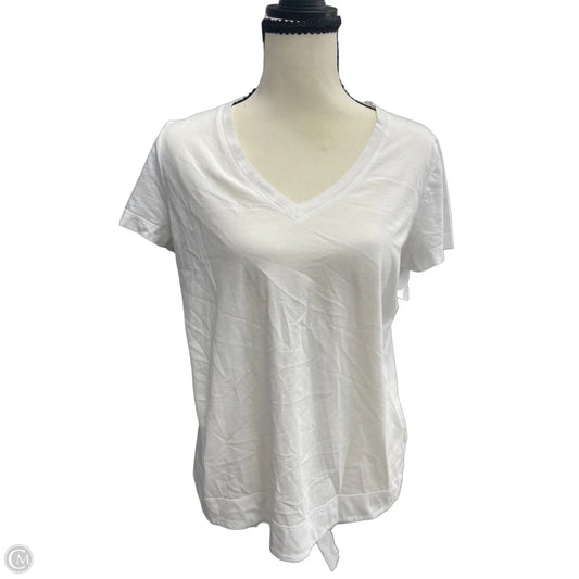Top Short Sleeve Designer By Lafayette 148 In White, Size: M