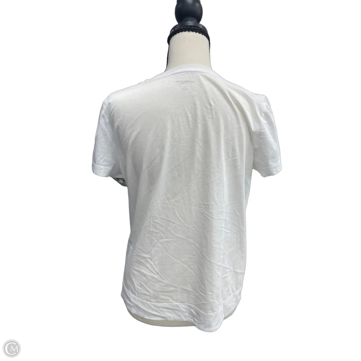 Top Short Sleeve Designer By Lafayette 148 In White, Size: M