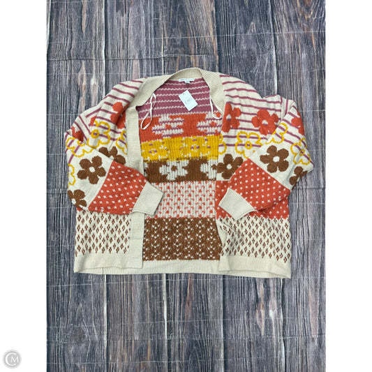 Sweater Cardigan By Cato In Tan, Size: 1x