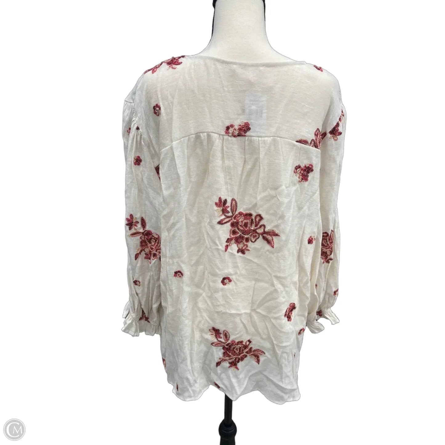 Top Long Sleeve By Clothes Mentor In Tan, Size: 1x