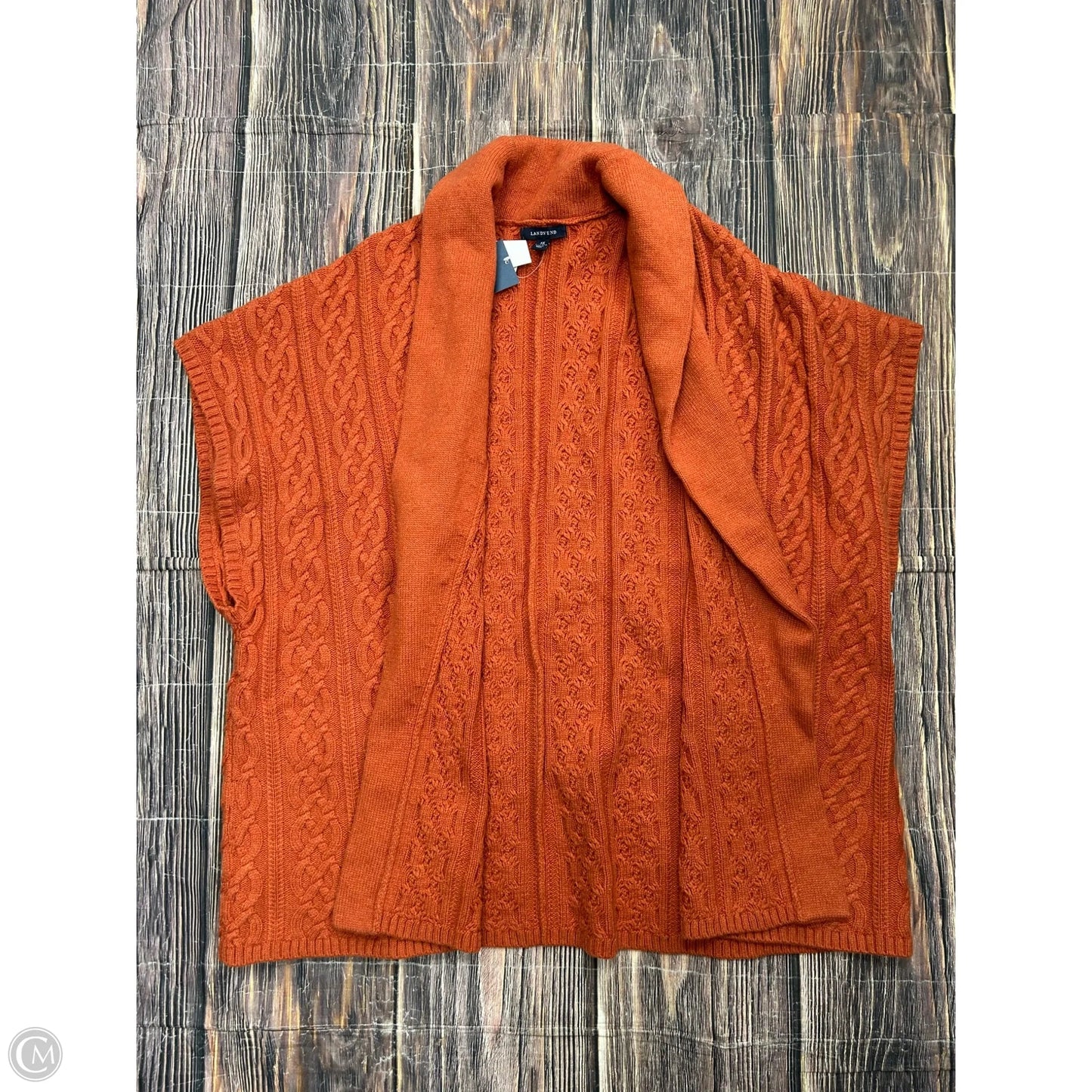 Cardigan By Lands End In Orange, Size: 3x