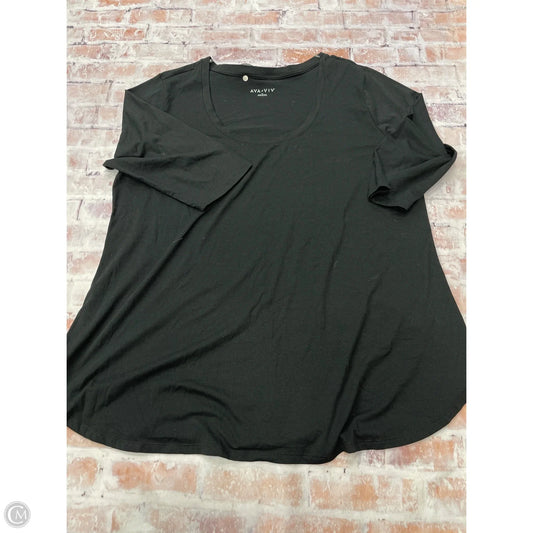 Top Short Sleeve Basic By Ava & Viv In Black, Size: 2x