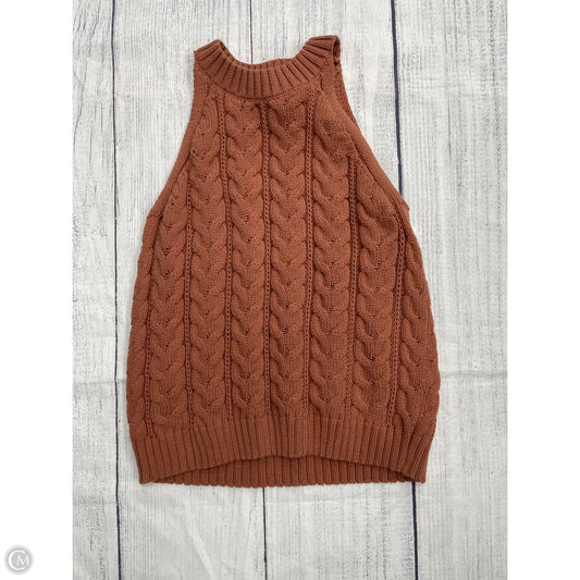Sweater Short Sleeve By A New Day In Orange, Size: L