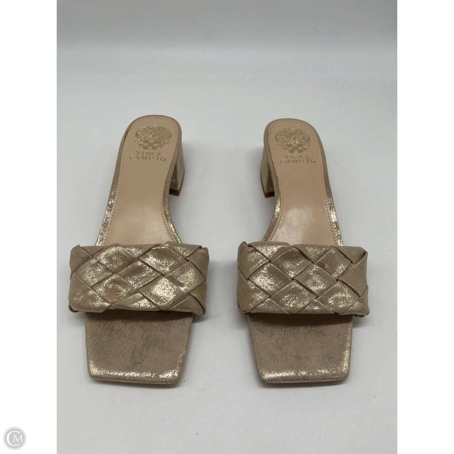 Sandals Heels Block By Vince Camuto In Gold, Size: 8.5