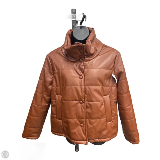 Jacket Puffer & Quilted By Pomander Place In Brown, Size: Xl