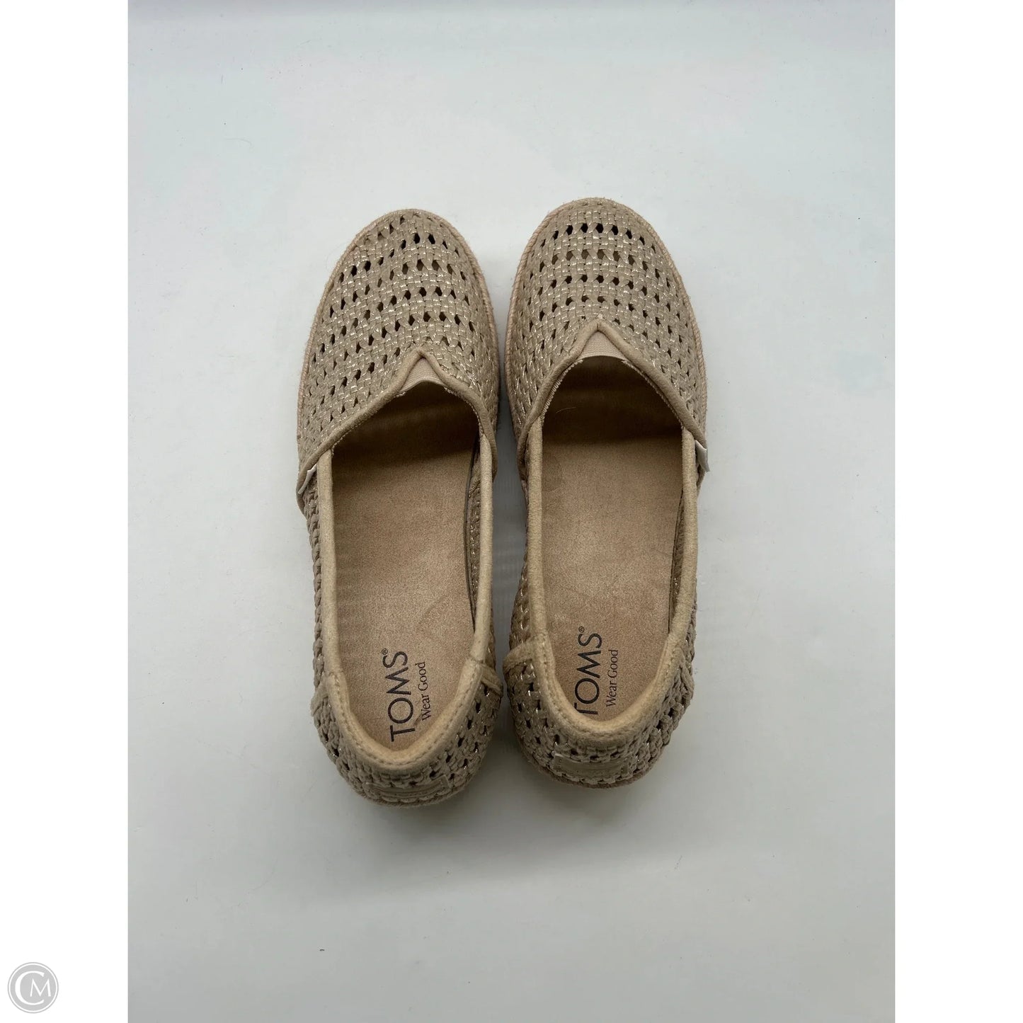 Shoes Flats By Toms In Gold, Size: 12