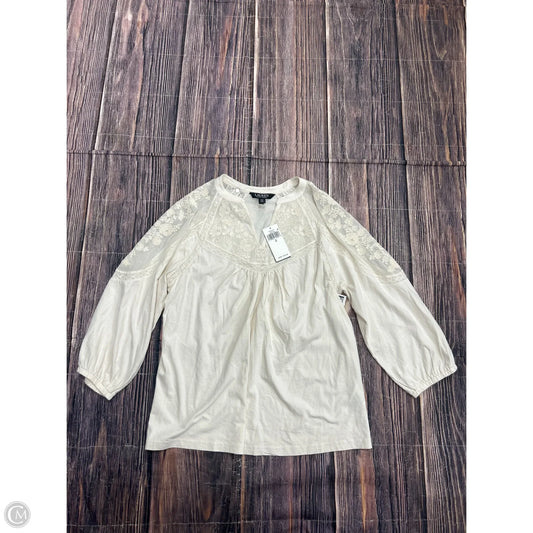 Top Long Sleeve By Lauren By Ralph Lauren In Cream, Size: S